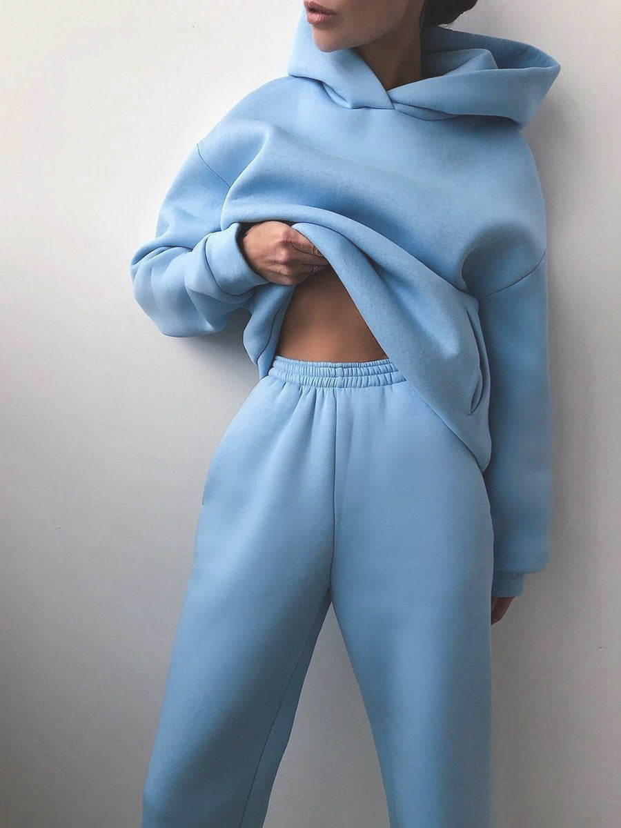 Loungewear-Trainingsanzug mit weichem Innenfutter