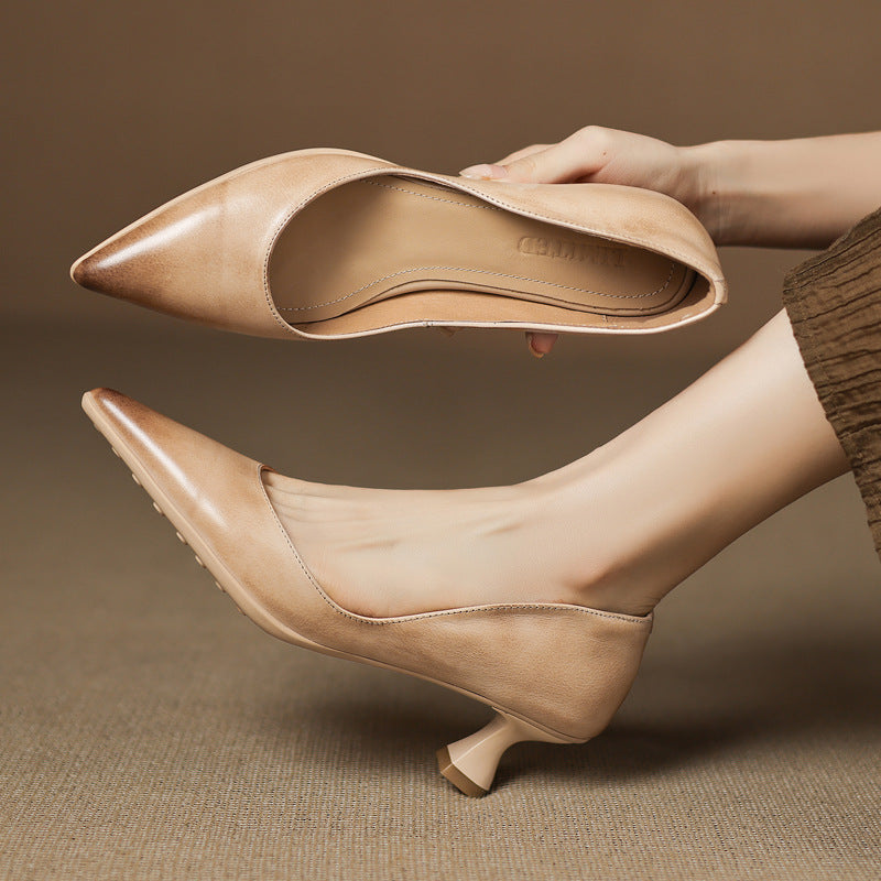 Calenne Leder-Kitten-Heels