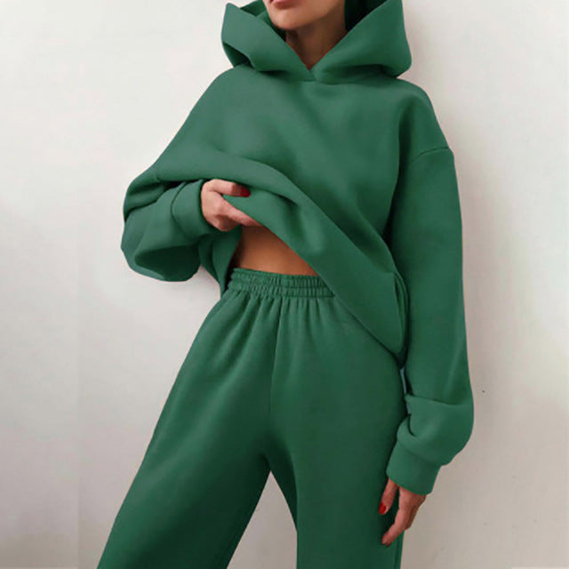 Loungewear-Trainingsanzug mit weichem Innenfutter