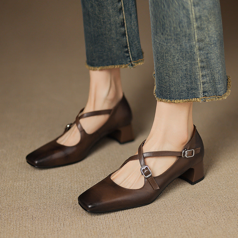 Marvane Leder-Kitten-Heels