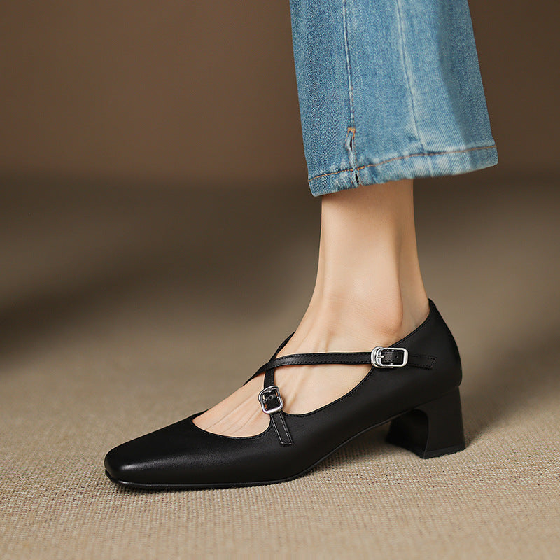 Marvane Leder-Kitten-Heels