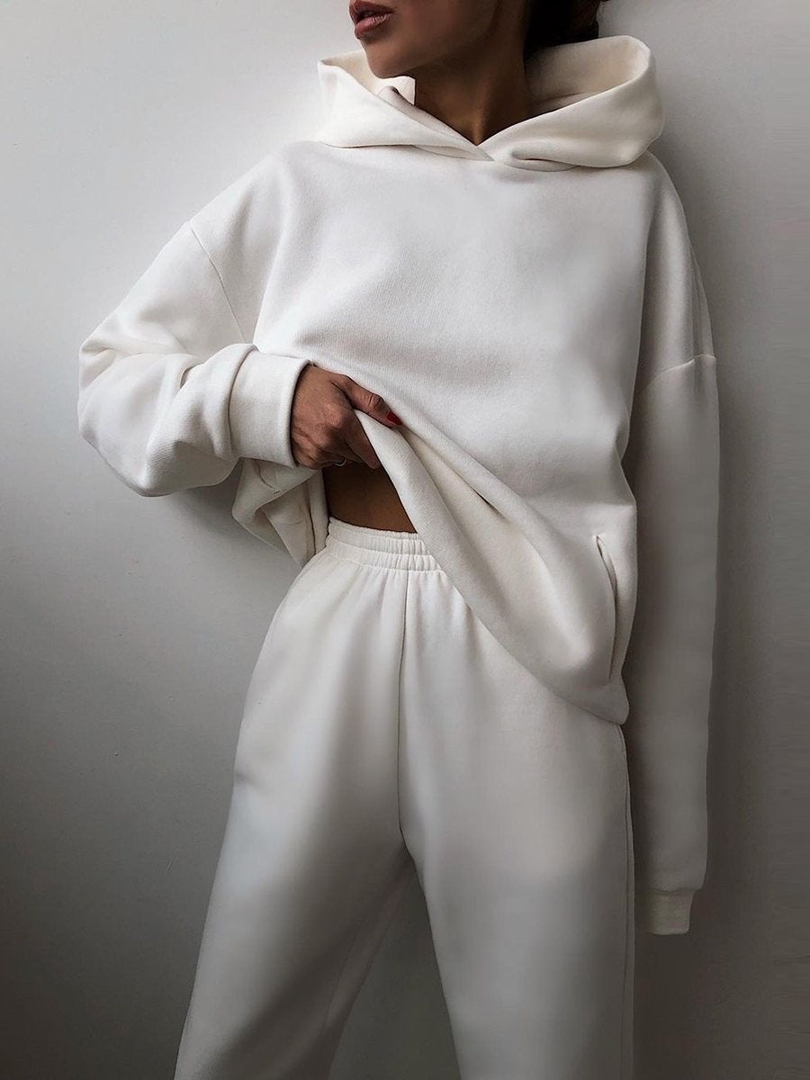 Loungewear-Trainingsanzug mit weichem Innenfutter