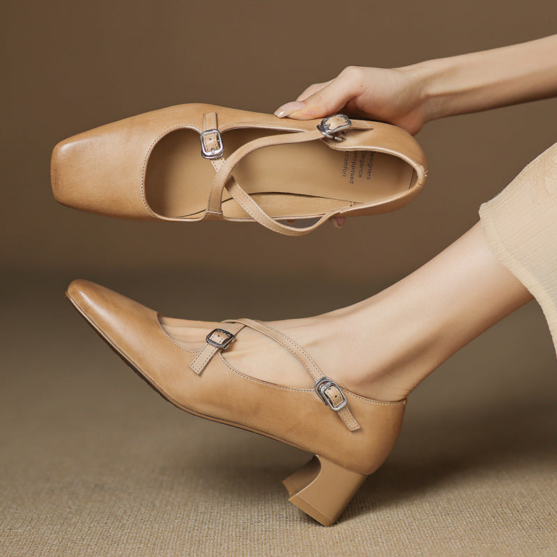 Marvane Leder-Kitten-Heels