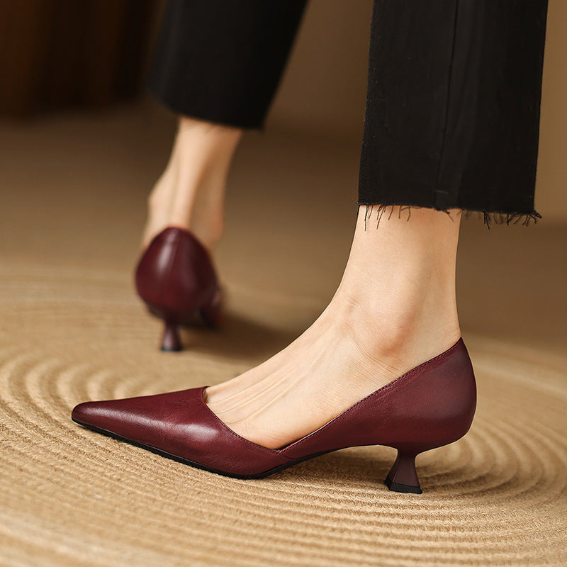 Ceyra Leder-Kitten-Heels