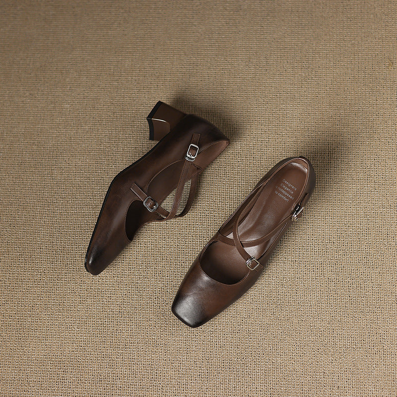 Marvane Leder-Kitten-Heels