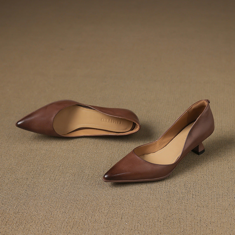 Calenne Leder-Kitten-Heels