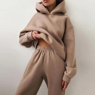Loungewear-Trainingsanzug mit weichem Innenfutter