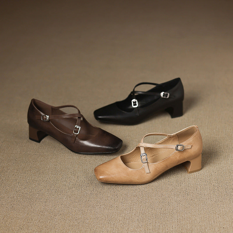 Marvane Leder-Kitten-Heels