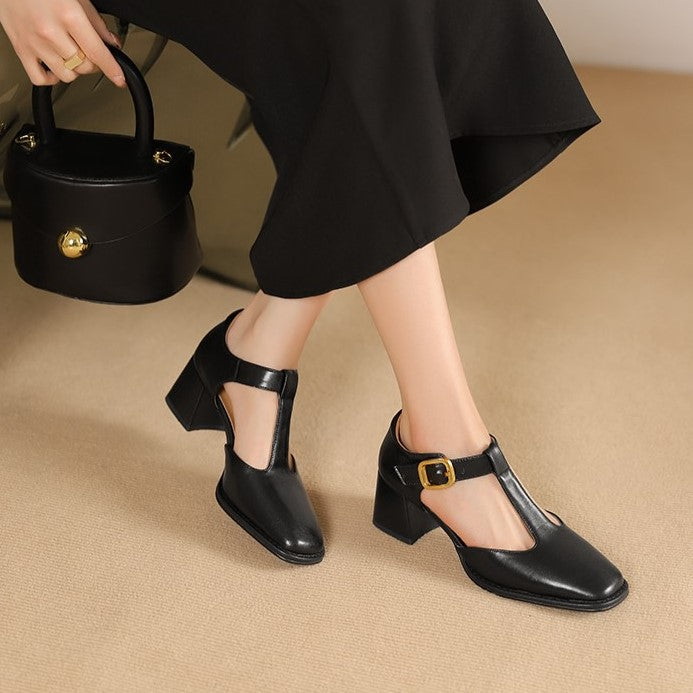 Marcele T-Strap Leder Pumps