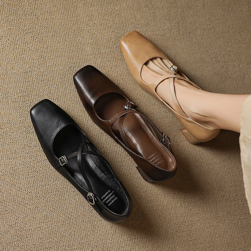 Marvane Leder-Kitten-Heels
