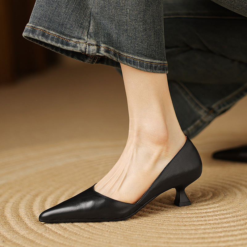 Ceyra Leder-Kitten-Heels