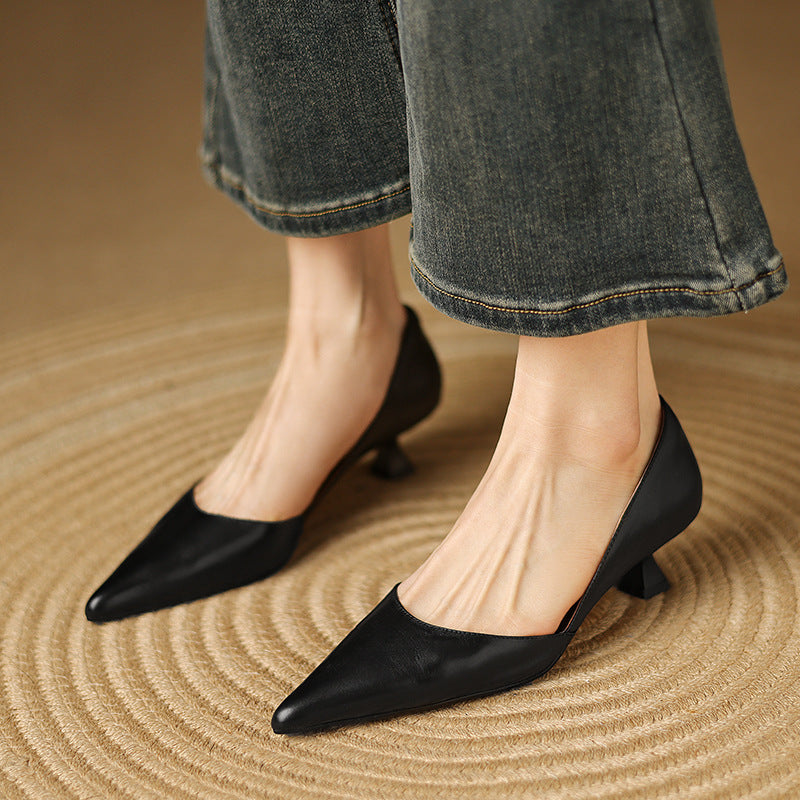 Ceyra Leder-Kitten-Heels