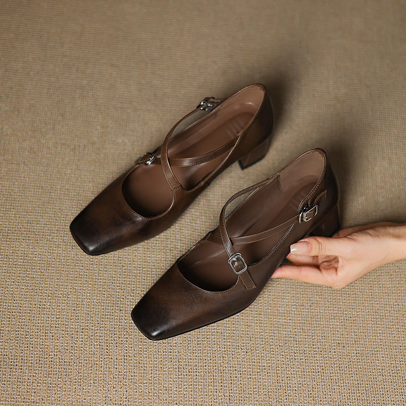 Marvane Leder-Kitten-Heels