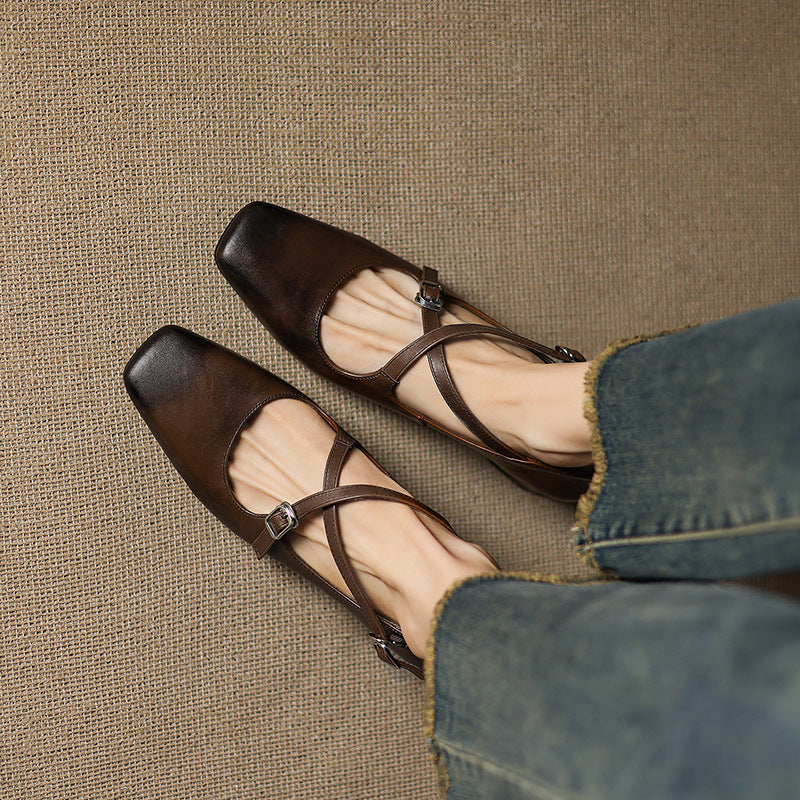 Marvane Leder-Kitten-Heels