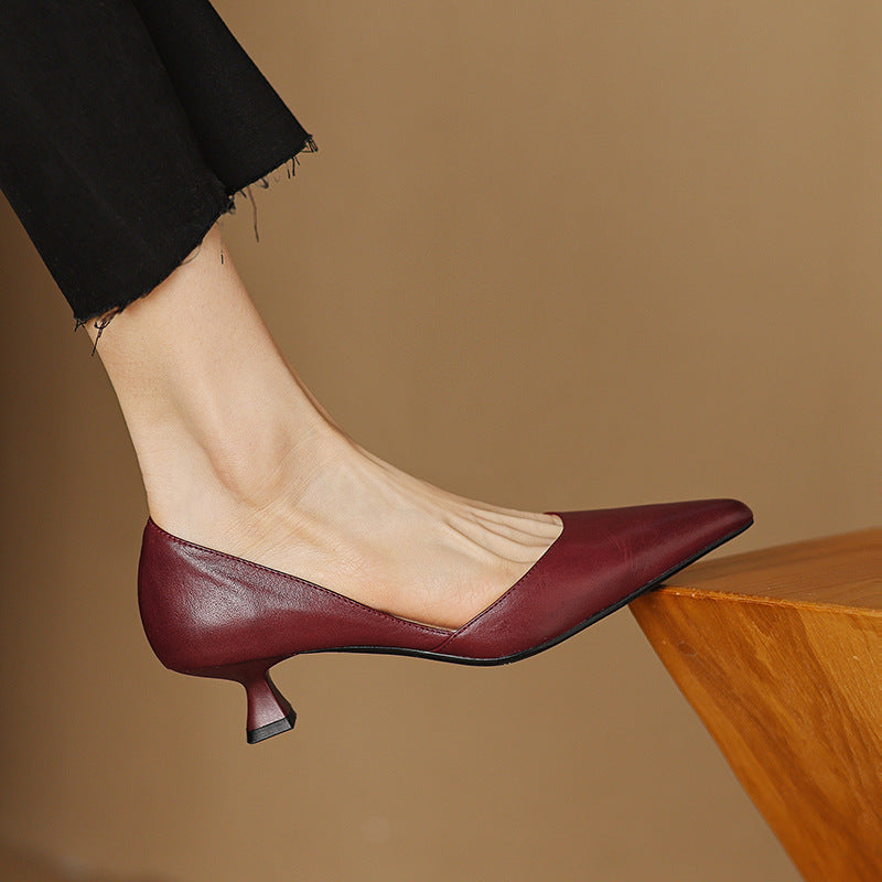 Ceyra Leder-Kitten-Heels