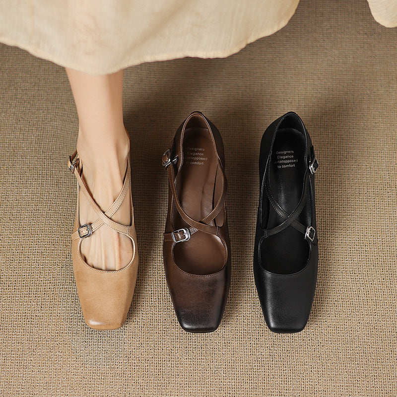 Marvane Leder-Kitten-Heels