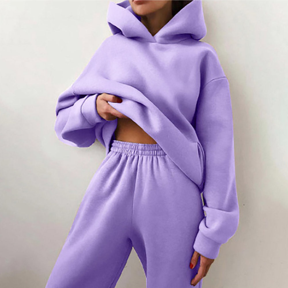 Loungewear-Trainingsanzug mit weichem Innenfutter