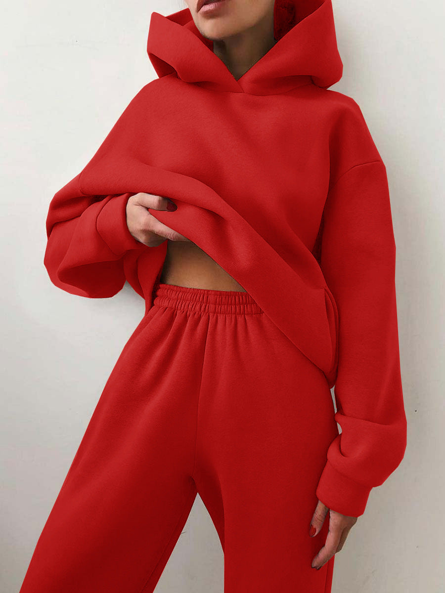 Loungewear-Trainingsanzug mit weichem Innenfutter