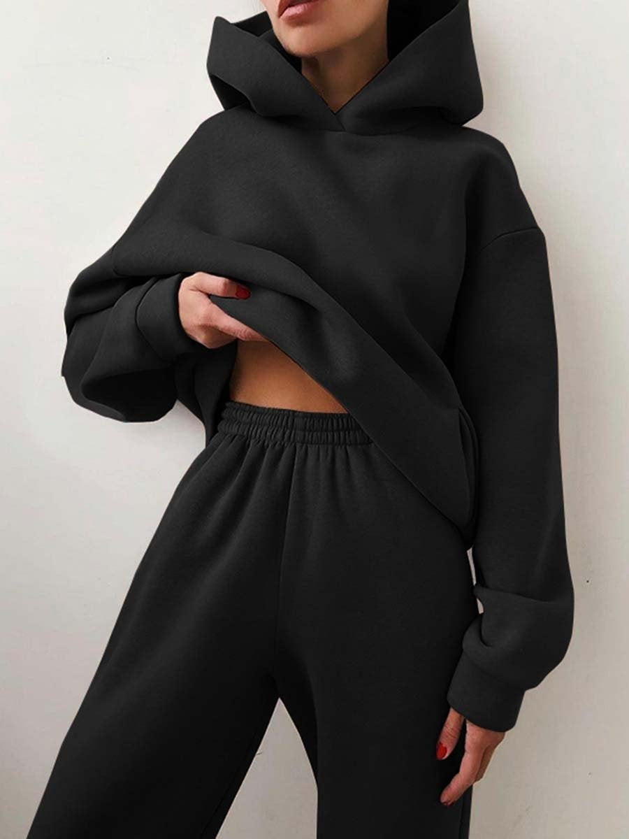 Loungewear-Trainingsanzug mit weichem Innenfutter