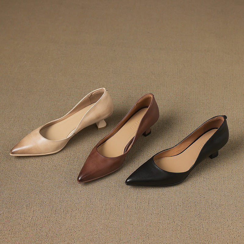 Calenne Leder-Kitten-Heels