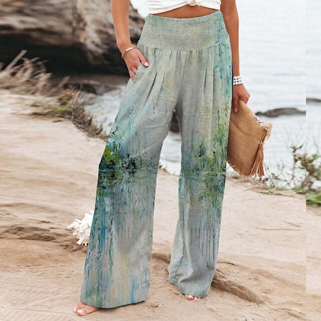 Damenhosen | Weite Passform mit Blumenmuster