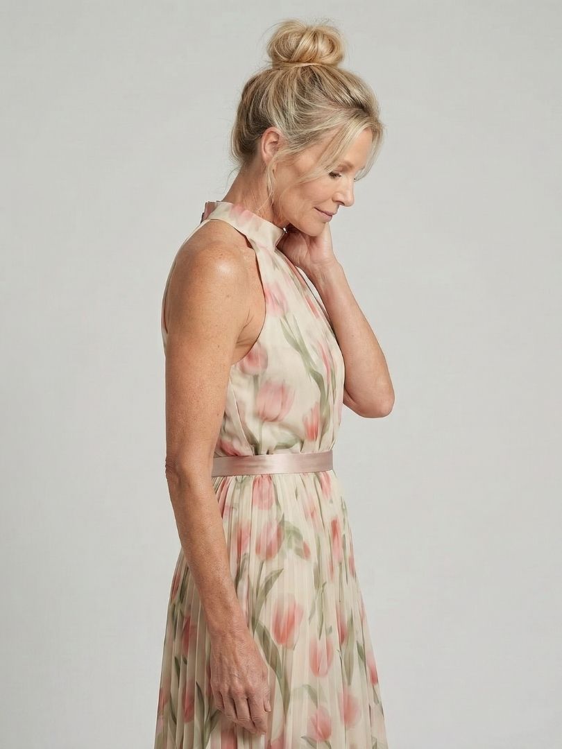 Aurelle | Neckholder-Midikleid mit Blumenmuster