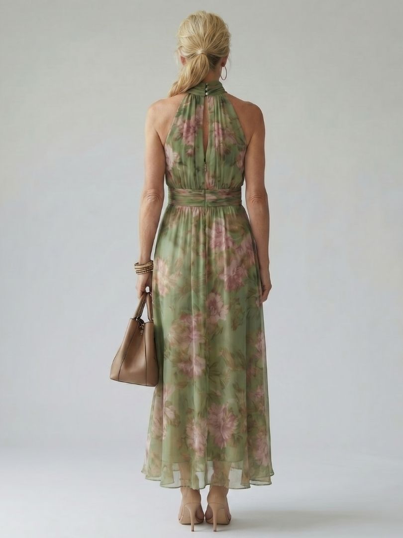 Céliane | Neckholder-Midikleid mit Raffungen