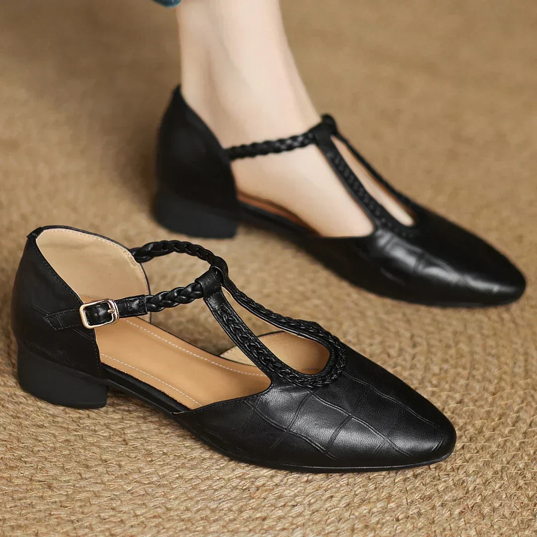 Leder-Spangenschuhe
