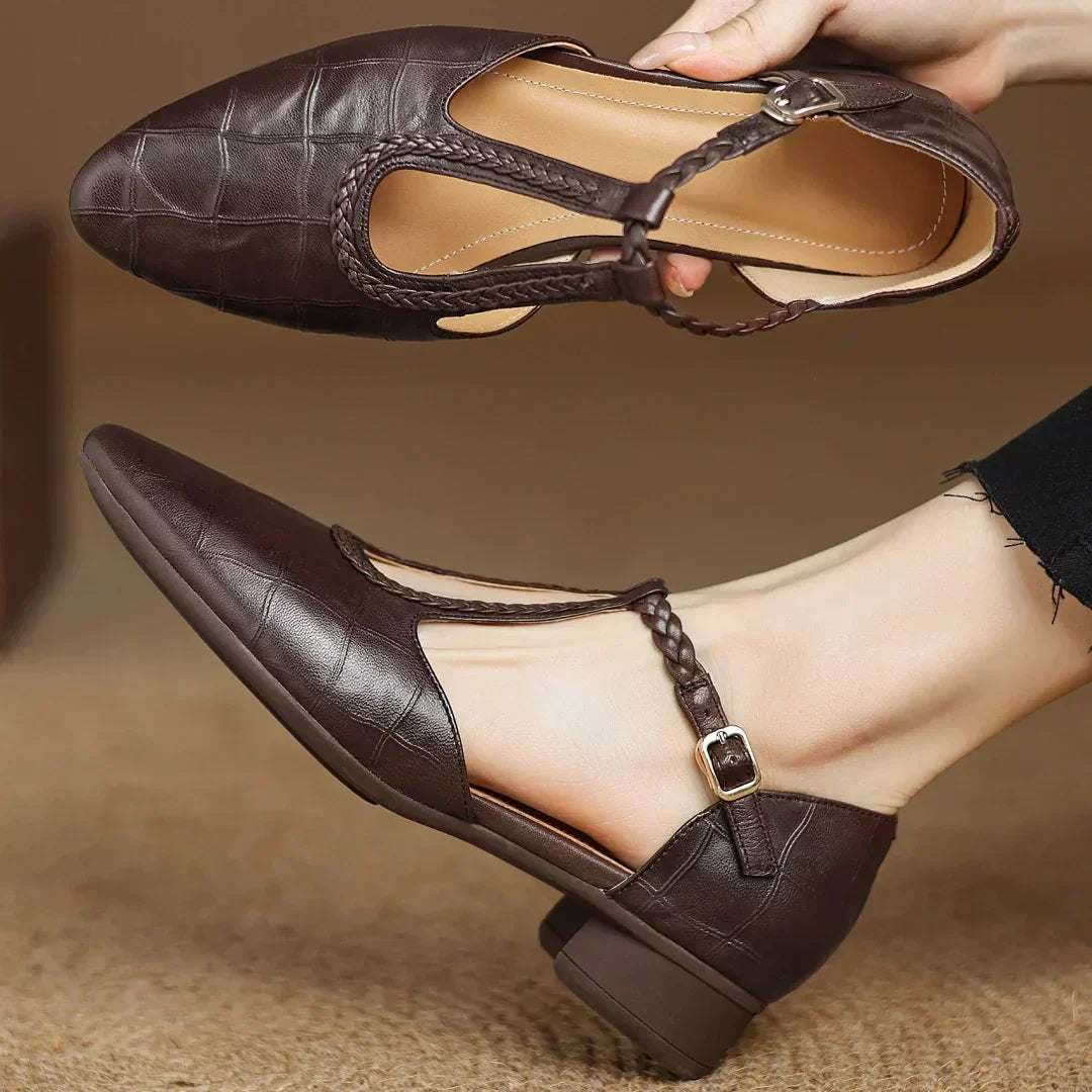 Leder-Spangenschuhe