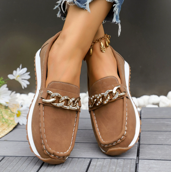 Elle – Orthopädische Diamond Buckle Loafers