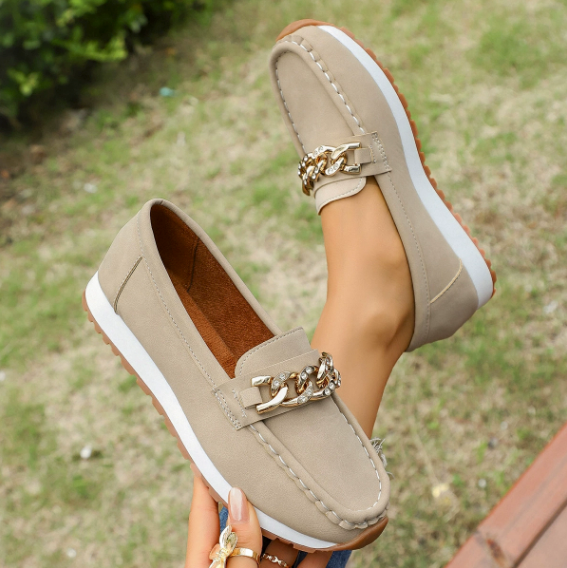 Elle – Orthopädische Diamond Buckle Loafers