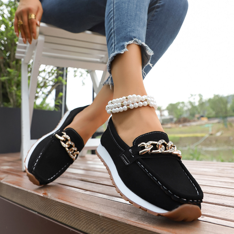 Elle – Orthopädische Diamond Buckle Loafers