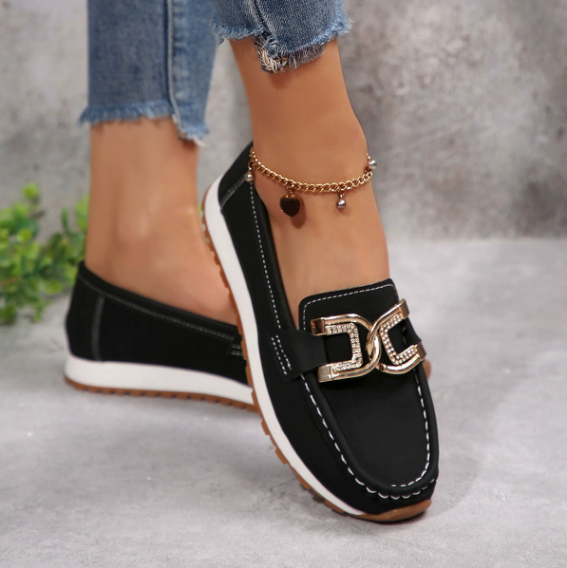 Emma – Elegante Loafer mit Diamant-Schnalle