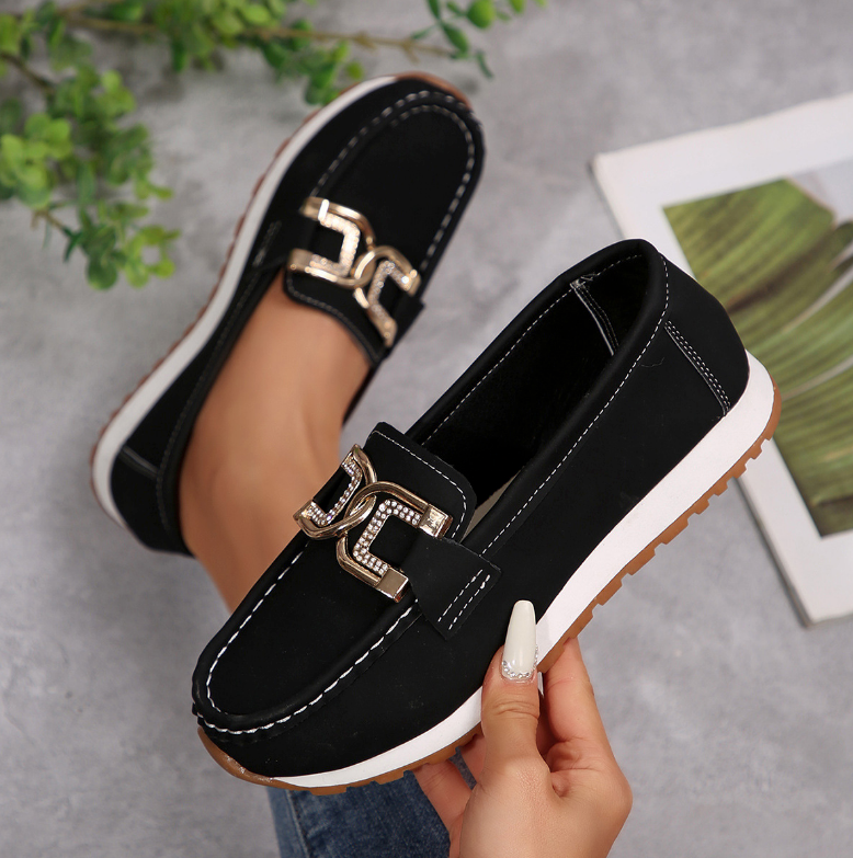 Emma – Elegante Loafer mit Diamant-Schnalle