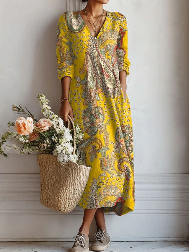Eva | Soft Paisley Midikleid