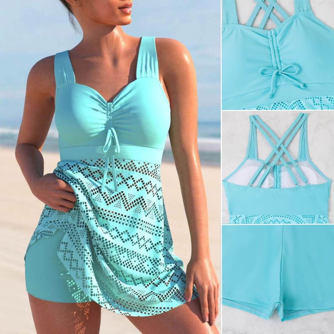 Grace | Gerafftes Tankini-Badekleid