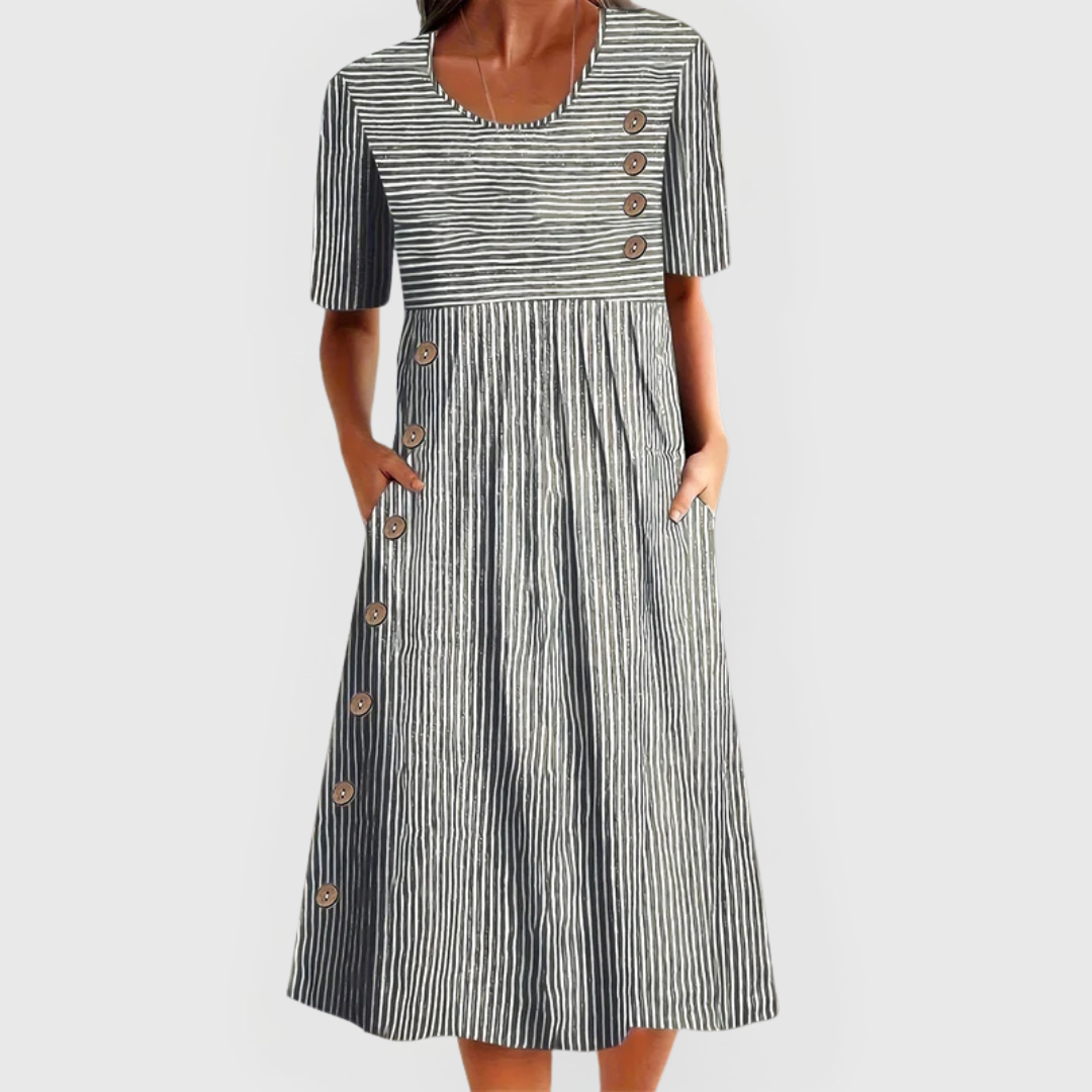 Wanda gestreiftes Midikleid