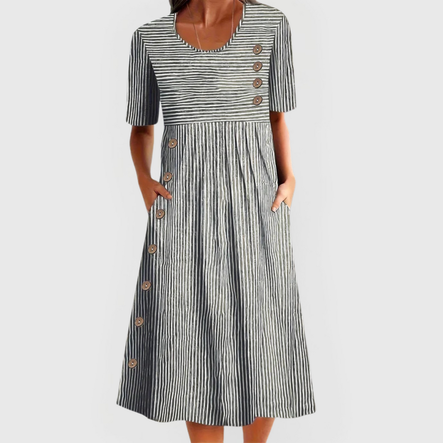 Wanda gestreiftes Midikleid