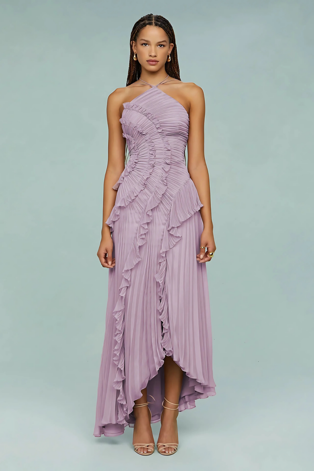 LIYANA | Spiral-Rüschenkleid