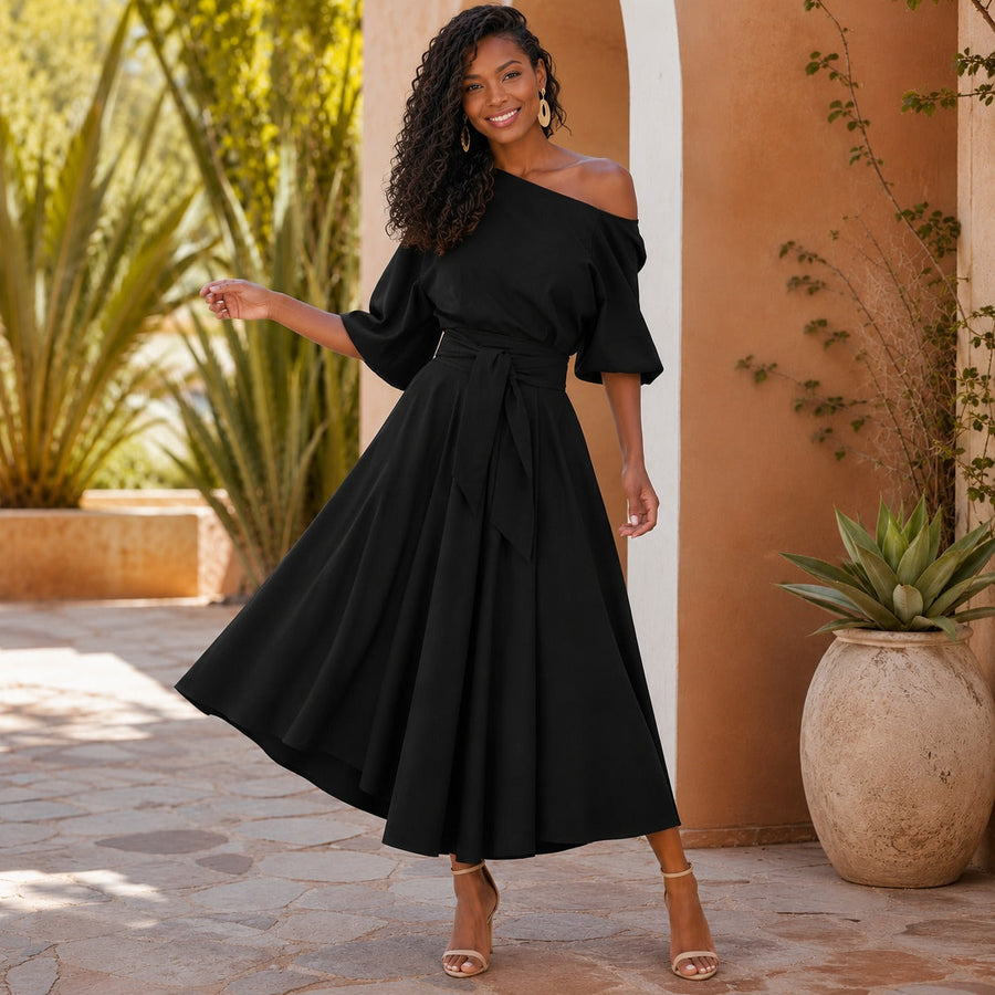 Verona Belle™ Kleid mit vielseitigem Ausschnitt und elegantem Taillenband