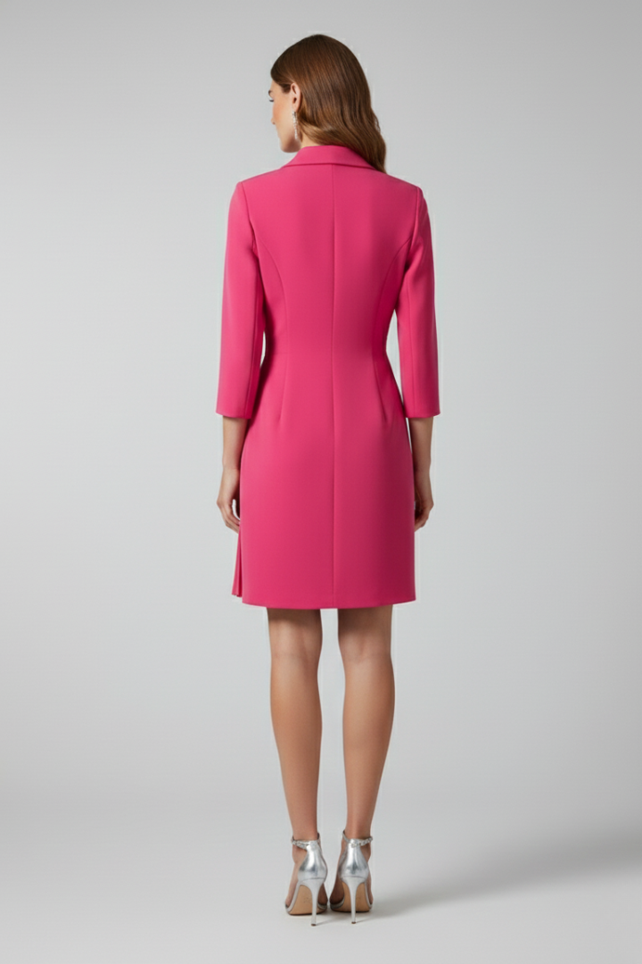 Damen-Blazerkleid mit gekerbtem Kragen und geradem Saum