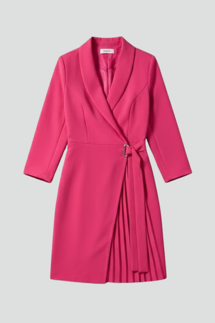 Damen-Blazerkleid mit gekerbtem Kragen und geradem Saum