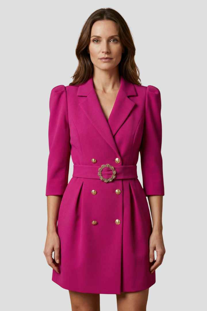 Damen-Blazerkleid mit fallendem Revers und Knopfleiste vorne