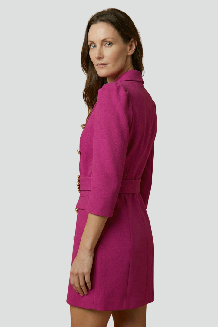 Damen-Blazerkleid mit fallendem Revers und Knopfleiste vorne