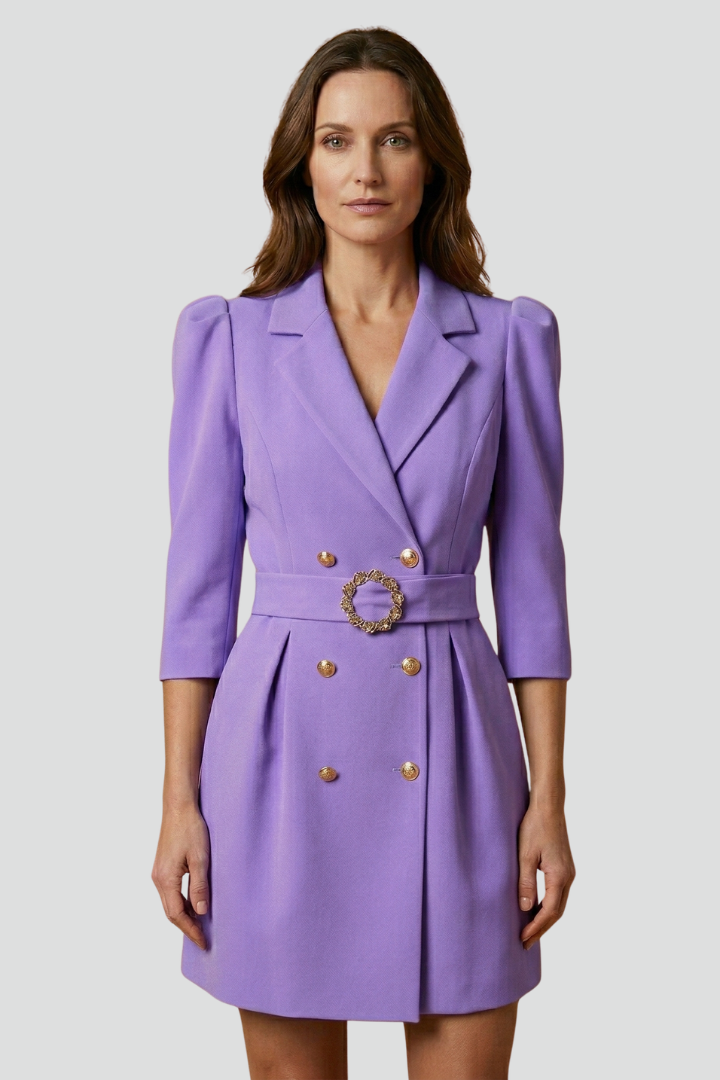 Damen-Blazerkleid mit fallendem Revers und Knopfleiste vorne