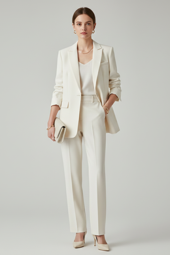 Damen-Blazer-Set mit definierter Form und gerader Hose