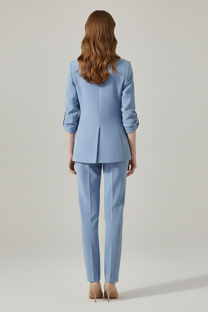 Damen Blazer-Set mit Reverskragen und geradem Bein