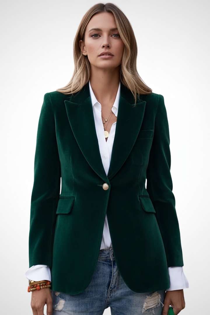 Damenblazer mit Revers und einem Knopf