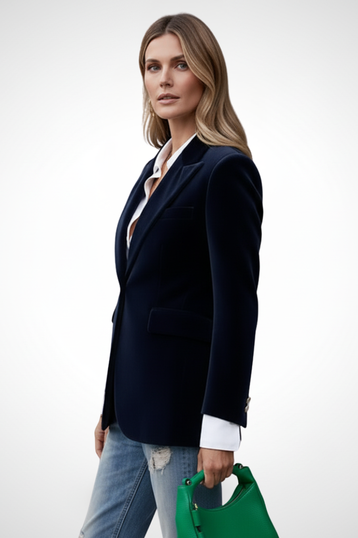 Damenblazer mit Revers und einem Knopf