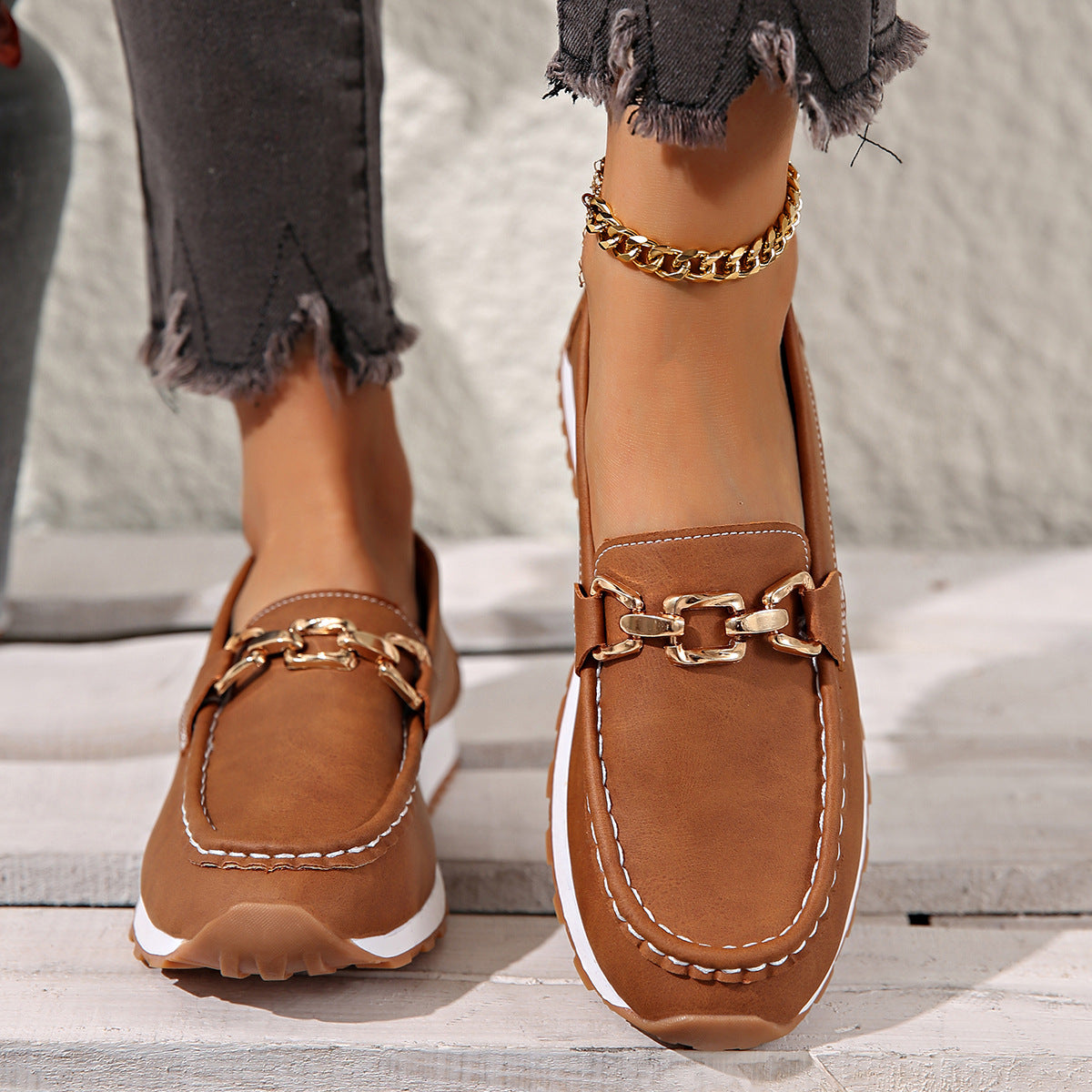 Ella – Orthopädische Loafer mit flacher Schnalle